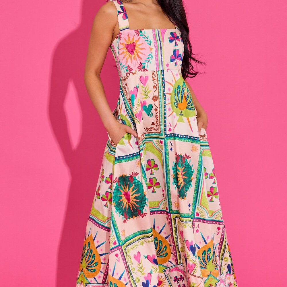 Floral Patchwork Maxi Dress - Pink